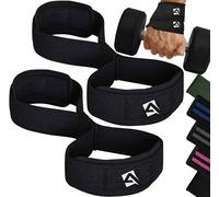 AQF Figure 8 Néoprène Rembourré Poids Musculation Sangle de Levage, Sangle de Tirage, Protege Poignet Sangle Musculation, Strap Poignet, Bandage Poignet Homme Femme Sport Maison (Noire & Rouge)