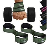 AQF Figure 8 Néoprène Rembourré Poids Musculation Sangle de Levage, Sangle de Tirage, Protege Poignet Sangle Musculation, Strap Poignet, Bandage Poignet Homme Femme Sport Maison (Militaire Vert)