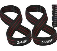 AQF Figure 8 Sangle De Tirage Musculation, Anti Slip Sangle Poignet Musculation Pour Haltérophilie, Soulevé De Terre, Heavy Duty Gym Lifting Straps, Ideal Sangle Levage Musculation (Noir et Bleu, M)
