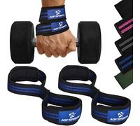 AQF Figure 8 Sangle de Tirage Musculation, Straps de Poignet Haltérophilie | Rembourrage en Néoprène Confortable, Sangles de Levage Robustes, Idéales pour Deadlift, Powerlifting et Fitness Maison