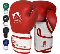 AQF Gant De Boxe Formation À La Boxe Gants MMA Gants De Boxe Homme & Femmes pour Kickboxing Combattre Muay Thai Et Sac De Boxe (Rouge, 8oz)