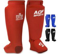 AQF Protège Tibias Boxe Thaï, Shin Guards MMA, Kick Boxing, Arts Martiaux | Coton Extensible Élastique, Rembourrage EVA Absorbant, Protection Tibias Renforcée, Maintien Confortable, Pour Kickboxing