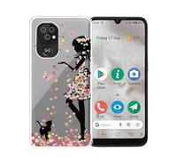 AQGG Coque pour Doro 8100 (6.09") Housses étuis, Transparente Souple Silicone TPU Phone Case Bumper Cover pour Doro 8100 -Papillon Fille -wm49