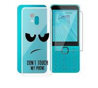 AQGGESH Coque pour Nokia 235 4G 2024 (2.8"),avec [1 x Protecteur D'écran], Transparent Antichoc Silicone Cover Souple TPU Housse Etui pour Nokia 235 4G 2024 - DUO5