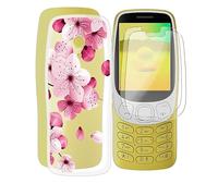 AQGGESH Coque pour Nokia 3210 2024 (2.40") avec 2 Pièces Protecteur D'écran, [Anti-Jaune] [Protection Caméra], Etui Housse TPU Mince Souple Silicone Anti-Rayures Antichoc Cover Case - WM113