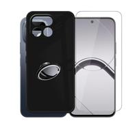 AQGGIIXY Coque Noire Anneau et Verre pour Realme 16T
