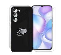 AQGGIIXY Coque Noire Anneau et Verre pour Realme 16x