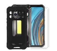 AQGGIIXY Coque Noire avec Lot 2 Verres pour Oukitel wp61