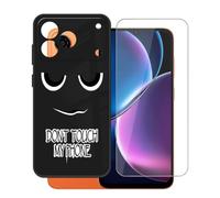 AQGGIIXY Coque Noire avec Protecteur pour Nubia A57 - DUO6 | 6.75". Silicone souple, antidérapant, anti choc, dureté 9H, anti-rayures, ultra fin, HD clair.