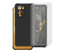 AQGGIIXY Coque Noire et 3 Verres pour Blackview Fort 5