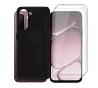 AQGGIIXY Coque Noire et 4 Verres pour OnePlus N6x