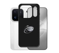 AQGGIIXY Coque Noire et Anneau pour Oppo Find X10 Pro Max | 6.78". Soft silicone + 360° metal ring, secure grip, anti-drop, hands-free stand vertical or horizontal.