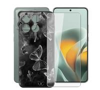 AQGGIIXY Coque Noire et Verre pour Motorola Edge 70 Max - W17