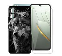 AQGGIIXY Coque Noire et Verre pour Xiaomi POCO C81 Pro - W11