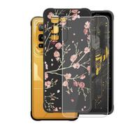 AQGGIIXY Coque Noire Imprimé et Verre pour Blackview Fort 5 - WM84
