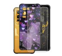 AQGGIIXY Coque Noire Imprimé et Verre pour Blackview Fort 5 - XV16