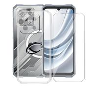 AQGGIIXY Coque pour Doogee Blade GT Play (6.72") + Verre Trempé(1 Pièces), Étui Anti-Collision en Silicone Souple Housse Anti-Rayures avec Support de Téléphone Portable Réglable à 360° - SH3
