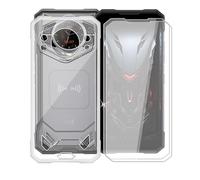 AQGGIIXY Coque pour Doogee S200 Plus (6.72") avec 2 Pièces Verre Trempé, [Anti-Jaune] [Protection Caméra], Etui Housse TPU Mince Souple Silicone Anti-Rayures Antichoc Cover Case - Clear