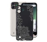 AQGGIIXY Coque pour Doro Aurora A30 (6.10") Housses étuis, Black Souple Silicone TPU Phone Case Bumper Cover pour Doro Aurora A30 - Flower