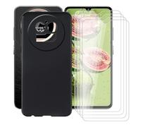 AQGGIIXY Coque pour IIIF150 Action A5 Pro (6.88"), avec [4 x Protecteur D'écran en Verre Trempé], Noir Antichoc Souple Silicone TPU Housse Etui, pour IIIF150 Action A5 Pro Cover Case - Black