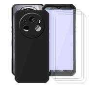 AQGGIIXY Coque pour Oukitel WP62 5G (6.60"), avec [3 x Protecteur D'écran en Verre Trempé], Noir Antichoc Souple Silicone TPU Housse Etui Cover Case - Black