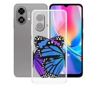 AQGGIIXY Coque pour ZTE Blade A35e 4G (6.52"),Anti-Rayures Anti-Chute Etui Silicone Souple Housse Mince Transparent TPU Bumper Case Cover - Couleur Violette