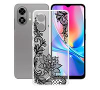 AQGGIIXY Coque pour ZTE Blade A35e 4G (6.52"),Anti-Rayures Anti-Chute Etui Silicone Souple Housse Mince Transparent TPU Bumper Case Cover - Dentelle wm108