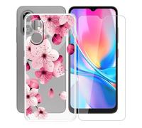 AQGGIIXY Coque pour ZTE Blade A35e 4G (6.52"),avec [1 x Protecteur D'écran en Verre Trempé], Transparent Antichoc Etui Silicone Cover Souple TPU Housse - Le wm113