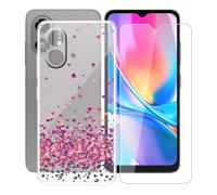 AQGGIIXY Coque pour ZTE Blade A35e 4G (6.52"),avec [1 x Protecteur D'écran en Verre Trempé], Transparent Antichoc Etui Silicone Cover Souple TPU Housse - Beaucoup d'amour