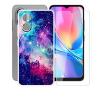 AQGGIIXY Coque pour ZTE Blade A35e 4G (6.52"),avec [1 x Protecteur D'écran en Verre Trempé], Transparent Antichoc Etui Silicone Cover Souple TPU Housse - WMA64