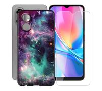 AQGGIIXY Coque pour ZTE Blade A35e 4G (6.52") + Verre Trempé Film Protecteur (1 Pièces), Case Protection Résistant Aux Chutes X Silicone Souple Housse Anti-Rayures - A33