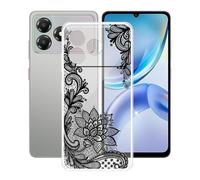 AQGGIIXY Coque pour ZTE Blade A36 (6.75"), [Anti-Jaunissement] Anti-Rayures Anti-Chute Silicone Souple Housse Etui Mince Transparent TPU Bumper Case Cover pour ZTE Blade A36 - Flower