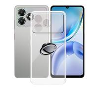 AQGGIIXY Coque pour ZTE Blade A36 (6.75") avec Rotation 360 Degrés Anneau Support, Ultra-Mince Anti-Rayures de TPU Bumper Silicone Souple Transparent Housse Etui pour ZTE Blade A36 - SH3