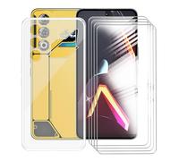 AQGGIIXY Coque pour ZTE Nubia Neo 3 GT (6.80") + 4 Pièces Verre Trempé, Transparent Anti-Choc Souple Silicone Housse Etui TPU Bumper Case Cover + Protection d'écran pour ZTE Nubia Neo 3 GT