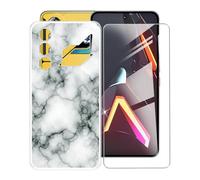 AQGGIIXY Coque pour ZTE Nubia Neo 3 GT (6.80"),avec [1 x Protecteur D'écran en Verre Trempé], Transparent Antichoc Silicone Cover Souple TPU Housse Etui pour ZTE Nubia Neo 3 GT - Marble
