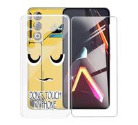 AQGGIIXY Coque pour ZTE Nubia Neo 3 GT (6.80"),avec [1 x Protecteur D'écran en Verre Trempé], Transparent Antichoc Silicone Cover Souple TPU Housse Etui pour ZTE Nubia Neo 3 GT - Eyes