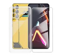 AQGGIIXY Coque pour ZTE Nubia Neo 3 GT (6.80"),avec [1 x Protecteur D'écran en Verre Trempé], Transparent Antichoc Silicone Cover Souple TPU Housse Etui pour ZTE Nubia Neo 3 GT - Clear