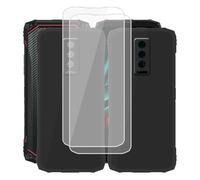 AQGGIIXY Coque + Verre trempé pour Doogee Blade 10 Energy (6.56") Housses Étuis,2 pièces Black Souple Silicone TPU + 2 pièces Film trempé écran Protecteur pour Doogee Blade 10 Energy