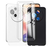 AQGGIIXY Coque + Verre trempé pour TCL 60 SE (6.70") Housses Étuis,2 pièces Transparent Souple + 2 pièces Film trempé écran Protecteur pour TCL 60 SE