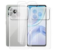 AQGGIIXY Coque + Verre trempé pour ZTE Blade A36 (6.75"),Transparent Souple Silicone TPU 2 pièces + 2 pièces Film trempé écran Protecteur pour ZTE Blade A36