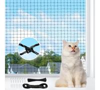 AQhui Filet Chat Balcon, Filet Chat Renforcé 3x4m, Filets de Protection sans Percage, Grillage Fenetre pour Chats, Filets Anti Chats avec Crochet Fixation Convient aux Couloirs, Terrasses