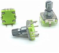AQHYEBNSR Encodeur Rotatif 2pcs / lot EC11 Interrupteur de Code d'encodeur 30 Position avec Interrupteur Bouton-Poussoir 5pin 12,5 mm Arbre Prune