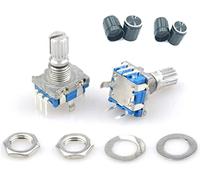 AQHYEBNSR Interrupteur Encodeur 5PCS / Lot EC11 Potentiomètre du l'encodeur Rotatif 15 mm 20 avec commutateur 5 Broches + Bouton(15mm-D with Cap)