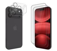 AQIANGHUI Folie de protection pour iPhone 17 Pro,Folie de protection d'écran complète avec dureté 9H, résistant aux chocs, aux rayures, résistant aux empreintes digitales et sans bulles,HD clair,2 piè