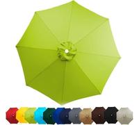 AQIGR Auvent de Remplacement pour Parasol 2m/2,7m/3.5m, 6 Baleines/8 Baleines Toile de Rechange, Housse de Rechange pour Parasol De Jardin Terrasse Plage(Fruit Vert,2.7M/6 Arms)