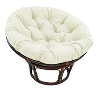 AQIGR Coussin de Chaise Papasan Extérieur, Rond Coussin de Siège Jardin Imperméable, Coussin Épais Confortable pour Intérieur Chaise Suspendue(Beige,120x120cm)