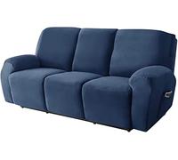 AQIGR Housse de Fauteuil Relax Inclinable Extensible 1/2/3 Places Velours Manuel/Electrique Housse de Canapé avec Poche Latérale Antidérapant Lavable Housse de Fauteuil de Relax Élastique