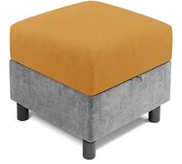 AQIGR Housse de Pouf Ottomane carré 50x50 40x40 45x45 65x65 70x70 Extensible Doux XXL Housses de Repose-Pieds avec Fond élastique pour Salon, Chambre à Coucher(Or,110 x 110 cm)