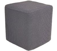 AQIGR Housse de Pouf Ottomane Carrée 35x35/50x50/60x60/80x80 Extensible, Housses de Repose-Pieds en Doux pour protéger Le Repose-Pieds, Housse de Pouf avec Fond élastique(Dark Gray,70x70x45cm)