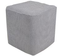 AQIGR Housse de Pouf Ottomane Carrée 35x35/50x50/60x60/80x80 Extensible, Housses de Repose-Pieds en Doux pour protéger Le Repose-Pieds, Housse de Pouf avec Fond élastique(Light Gray,60x60x40cm)